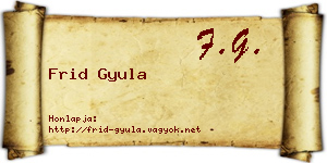 Frid Gyula névjegykártya