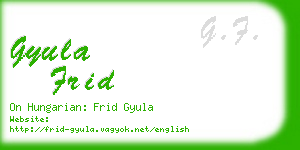 gyula frid business card
